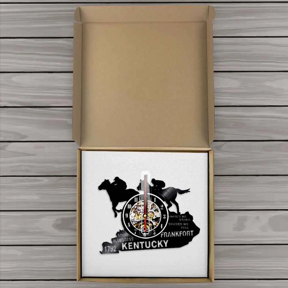 Настенные декоративные часы с изображением лошади виниловые записью настенные