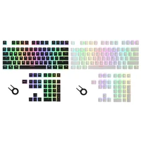 zelotes 108pcsset gaming mechanical keyboard double color keycaps pbt oem transparent pudding for cherry mx switches keyboard