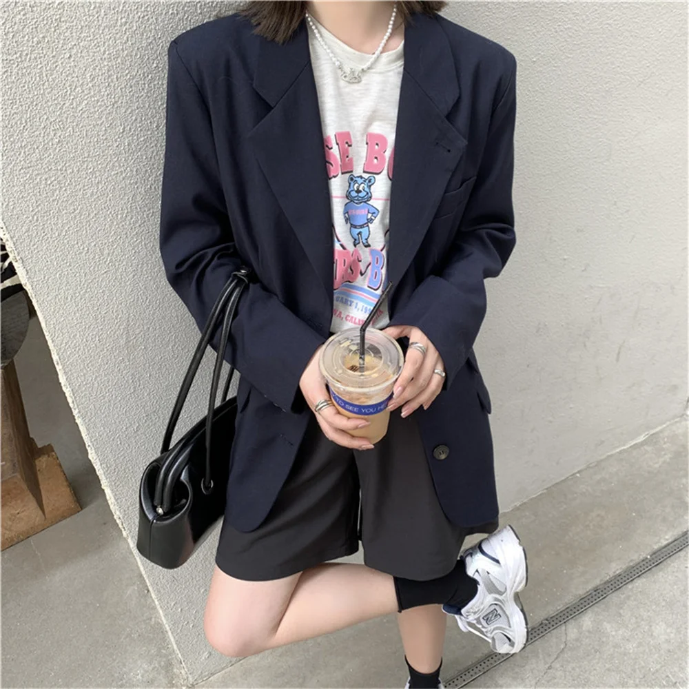 Женский блейзер HziriP однотонный шикарный топ для офиса осенняя уличная одежда в