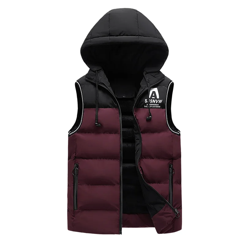 

2022 Brand Vest Jacket Men Winter Fleece Warm Sleeveless Men Jacket Fashion Hooded Casual Vest Men Autumn Thicken Waistcoat