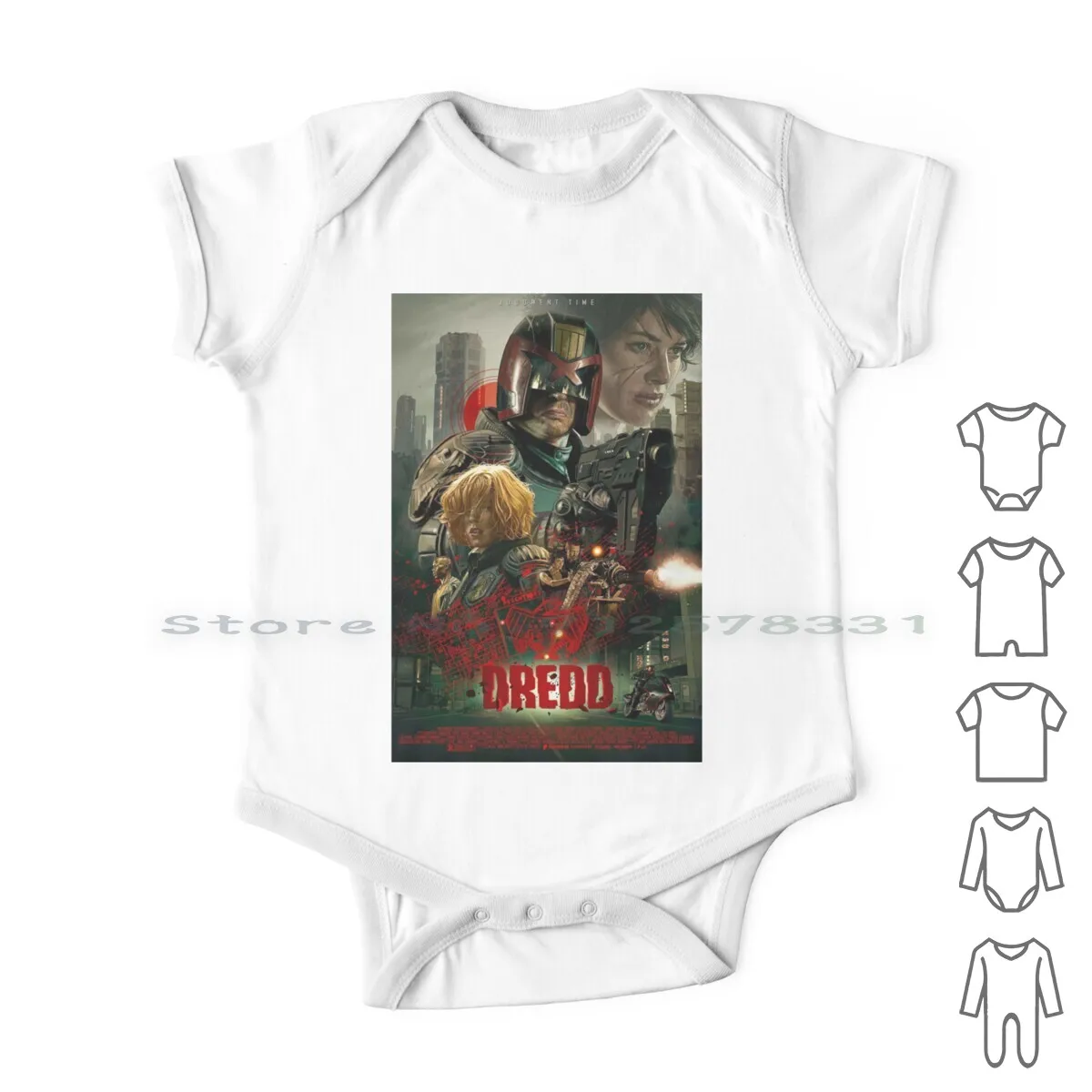 

Dredd Movie Newborn Baby Clothes Rompers Cotton Jumpsuits Retro Vintage Films Cinema Cult Movie Cult Classic 90s Movies Dredd