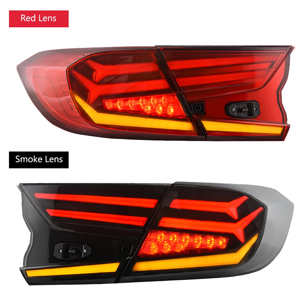 

LED Tail Light Assembly Rear Lamp for Honda Accord 2018 2019 Brake Light Driving Fog Lamps with Dynamic Yellow Turn Signal