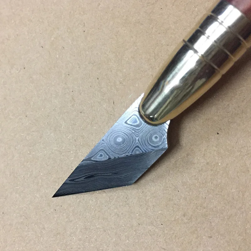 Бавер кожи ремесла нож из дамасской стали наклон точка Края Ножи деревянная