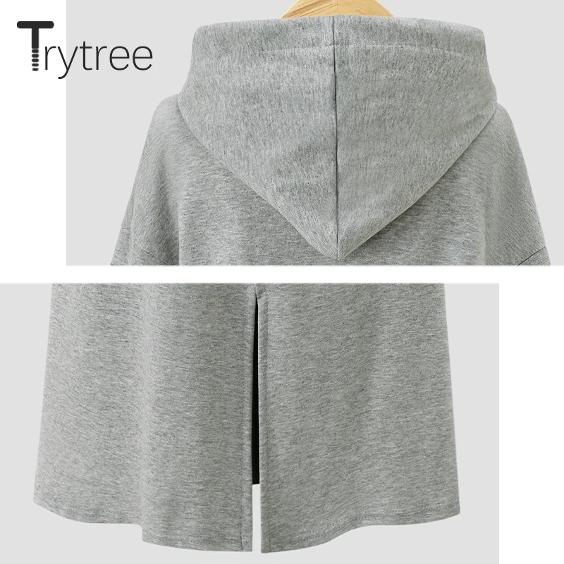 Женское платье с капюшоном Trytree повседневное однотонное свободное