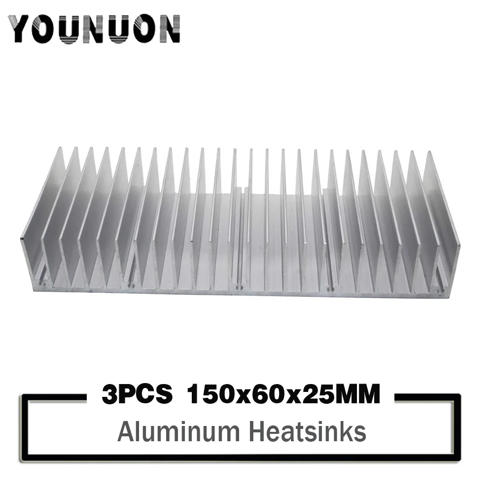 3 шт. YOUNUON 150x60x25 мм алюминиевый радиатор экструдированный светодиодный
