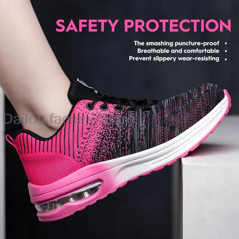 Легкие рабочие кроссовки со стальным носком, рабочие ботинки для женщин и мужчин, рабочие защитные ботинки, непробиваемая защитная обувь, о... от AliExpress WW