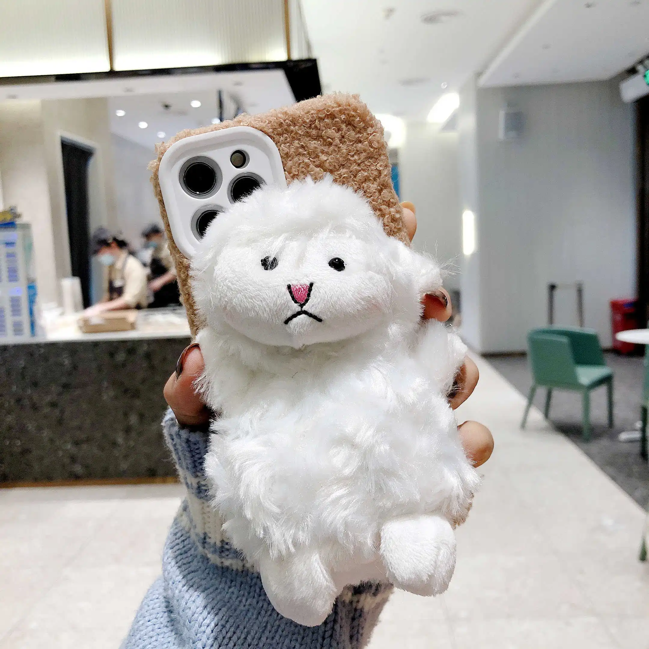 

Smooth Woolly Phone Case with Sheep Puppy For iPhone 12 mini 11 Pro Max X XS Max XR 7 8 Plus Camera Protective Soft Cover
