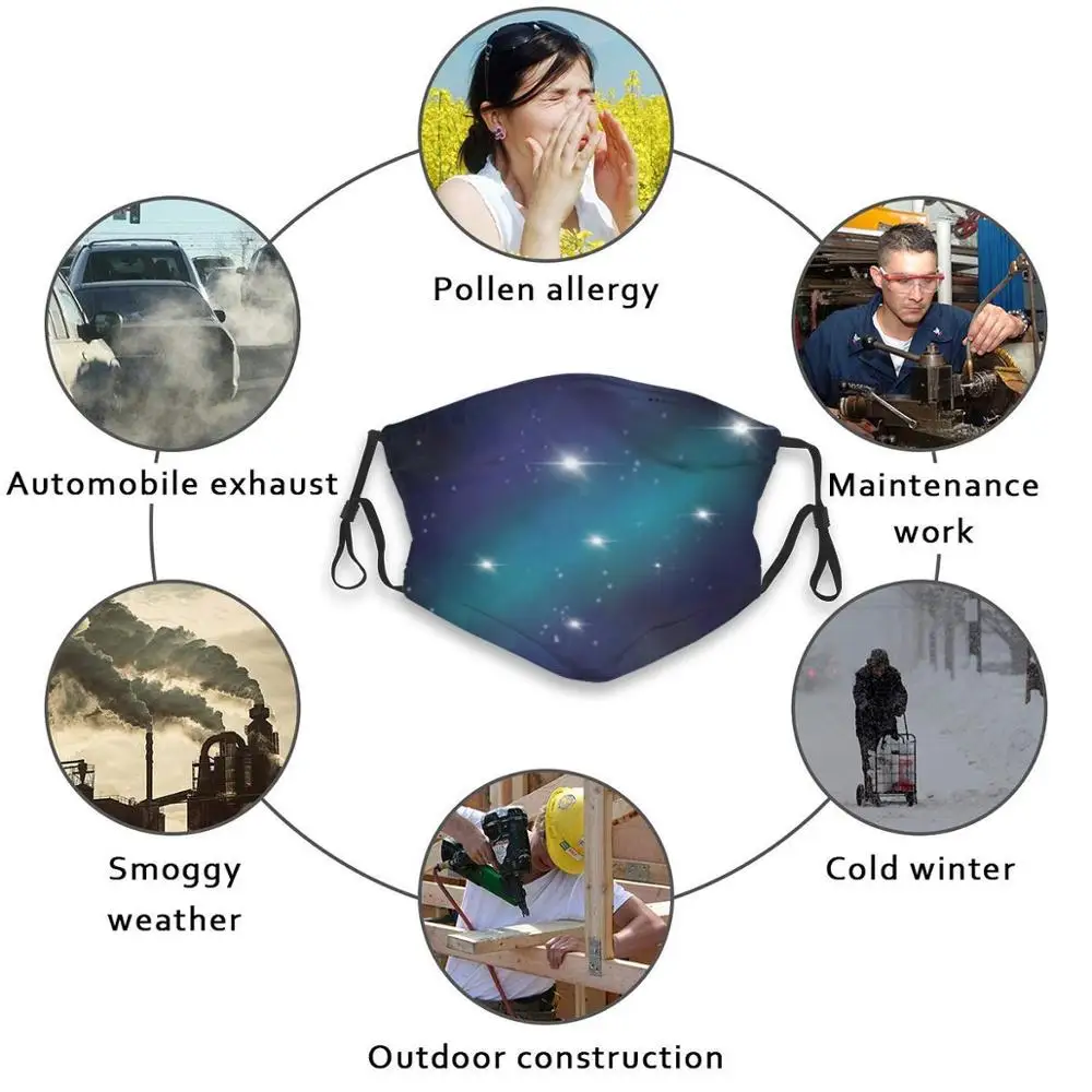 

Galaxy Funny Print Reusable Pm2.1903 Filter Face Mask Cute Galaxy Galaxy Watercolor Watercolor Watercolor Design Watercolor