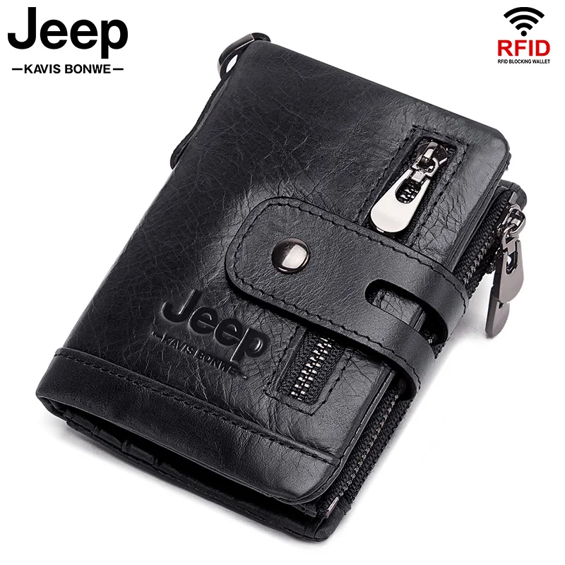 

Rfid Genuine Cowhide Leather Men Wallet New Coin Purse Mini Card Holder Chain PORTFOLIO Portomonee Male Walet Pocket Vallet