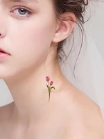 color plain tulip lavender waterproof temporary small tattoo sticker flash imitation tatu human body art men and women