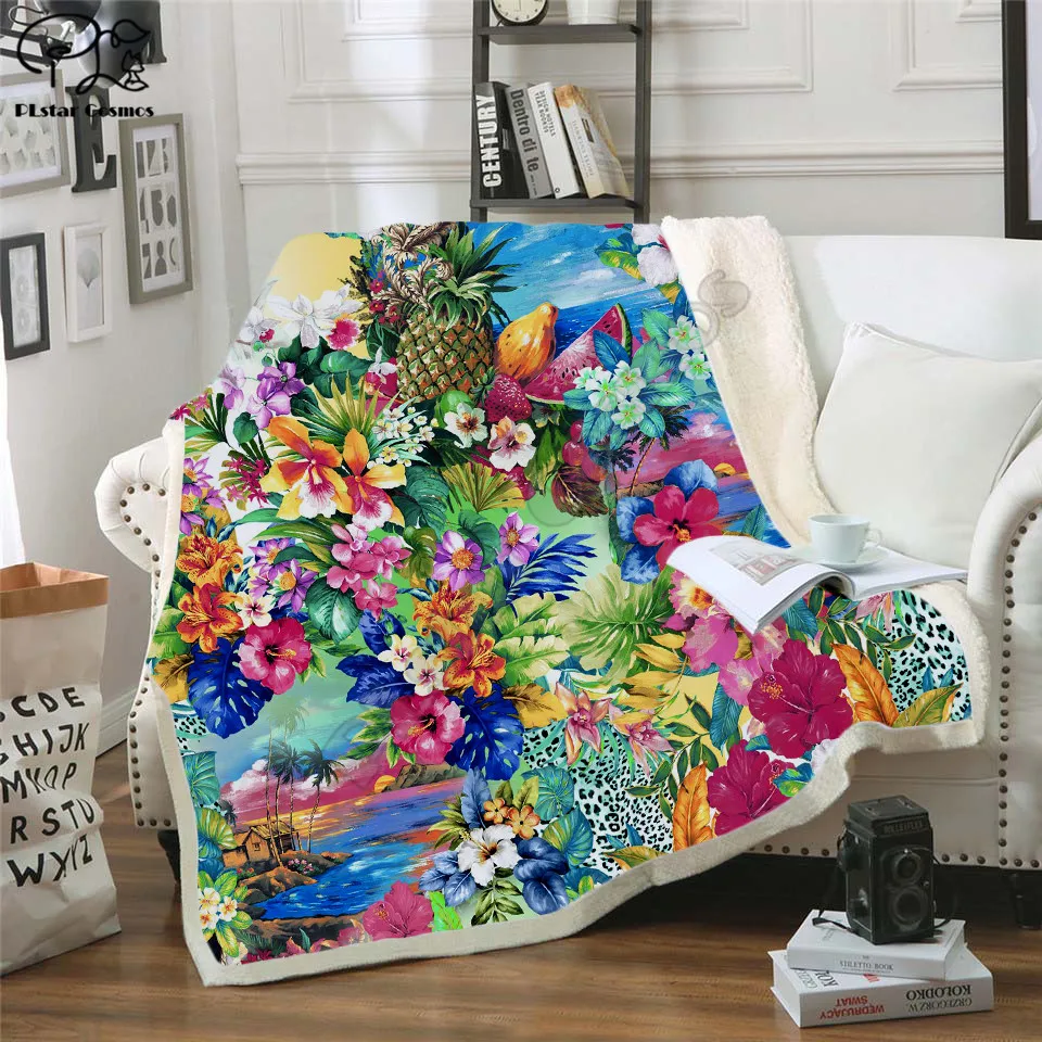 

Fresh flowers Fleece Blanket 3D full printed Wearable Blanket Adults/kids Fleece Blanket drop shippng style -2