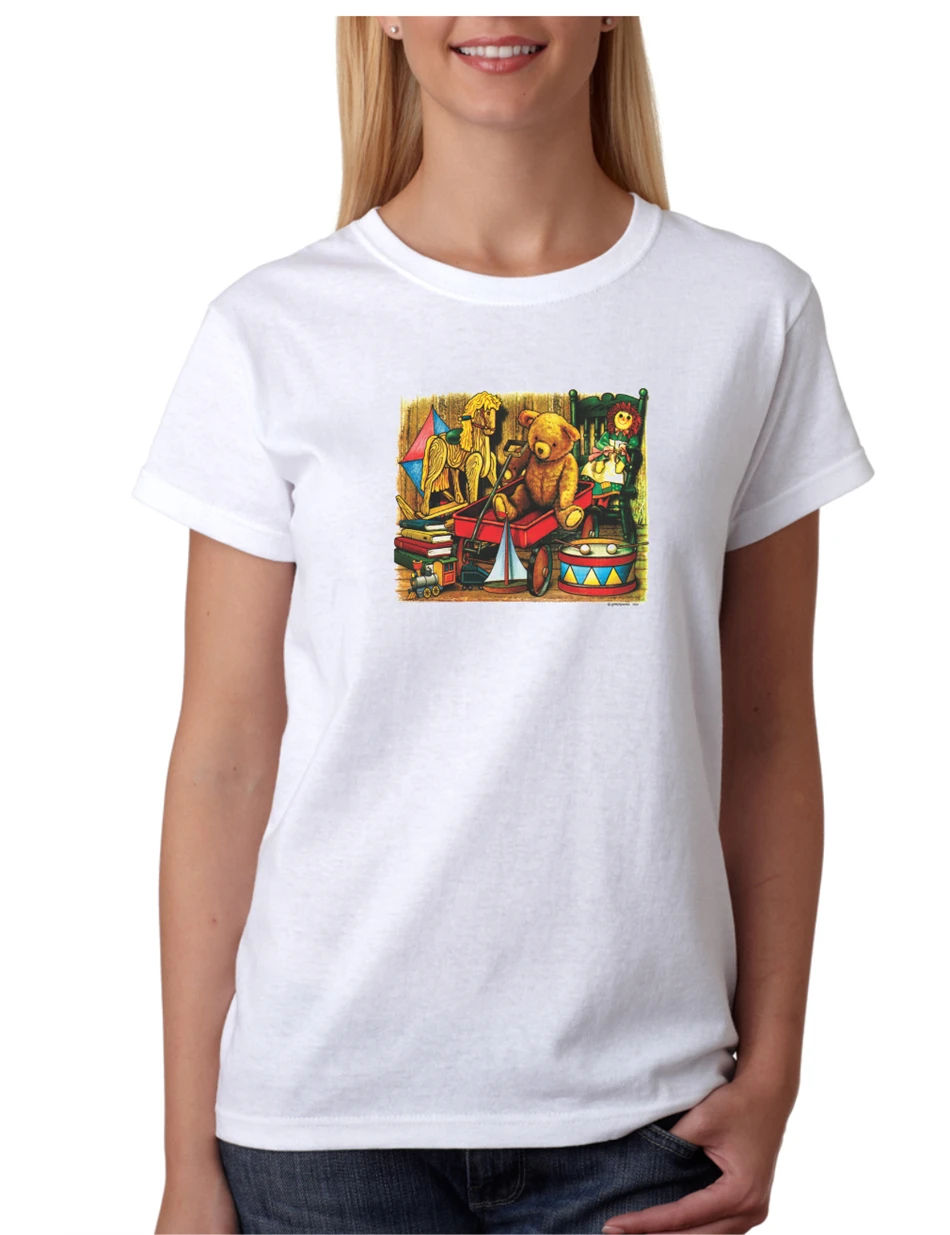 Футболка с мишкой в вагоне детская одежда повседневная футболка|Мужские