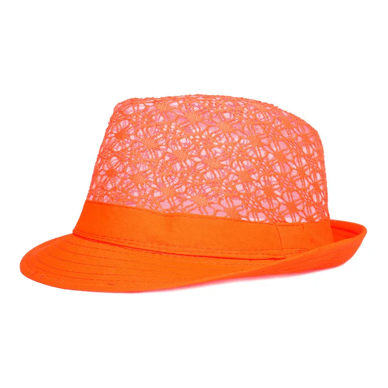 

Summer Women Mesh Lace Jazz Caps Retro Hollow Solid Sunhat Breathable Anti Ultraviolet Hat