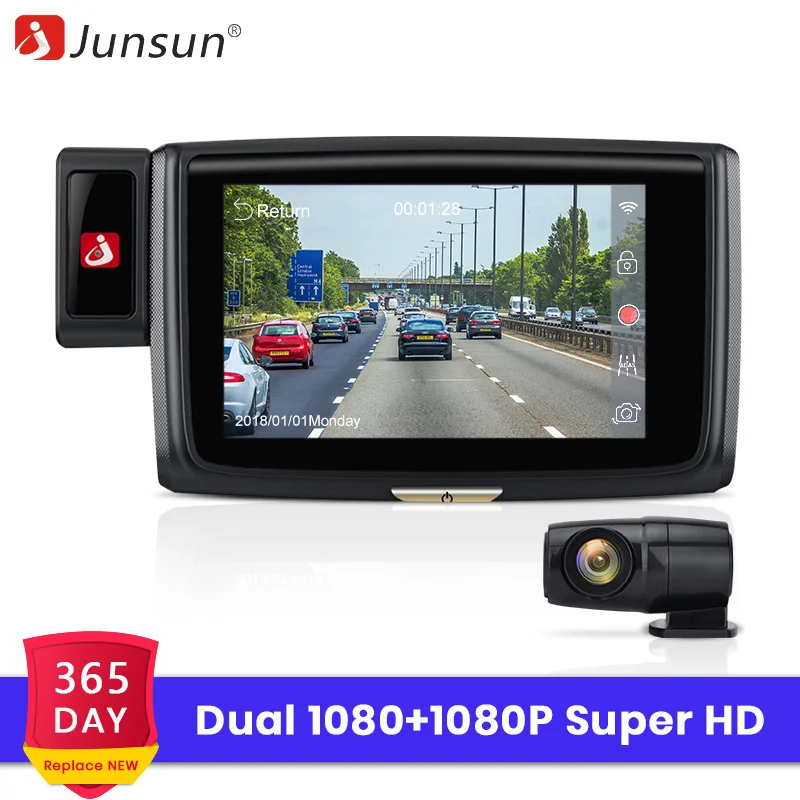 Junsun S660 HD фронтальная 1080P+ Rear1080P 60fps Автомобильная dvr камера Wi-Fi камера ночного видения видеорегистратор