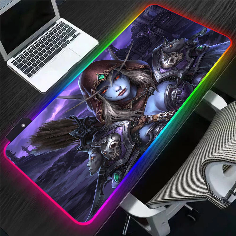 Игровой коврик для мыши WOW нескользящий с светодиодный кой офиса сильвей