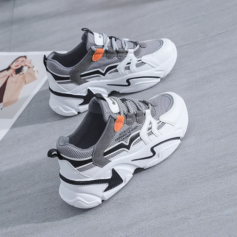 

Korean version of old dad shoes new spring breathable student sports shoes women's leisure thick bottom