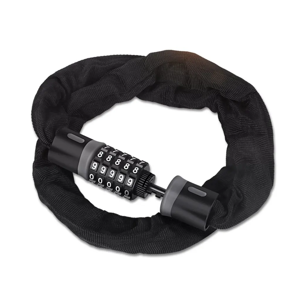 Длинный безопасный цепной замок 90 см для велосипеда Противоугонный стальной