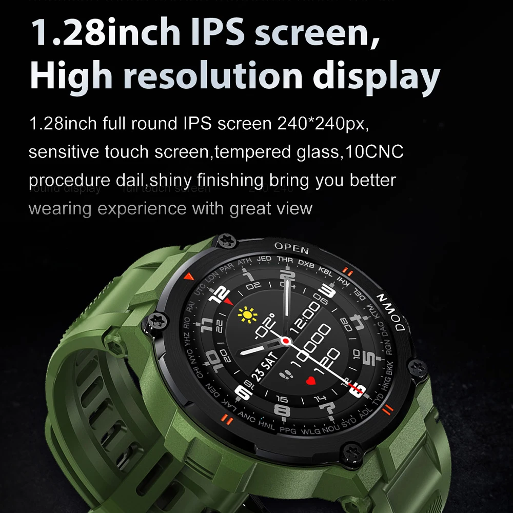 

Smart Sports Watch Fitness Bluetooth Call 1.28 Inch IPS Screen Multi-Function Heart Rate Blood Oxygen Alarm Clock Reminder Watch