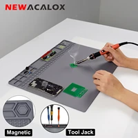 mewacalox silicone repair mat magnetic soldering mat heat insulation electronics repair for cellphone laptop heat resistant pad
