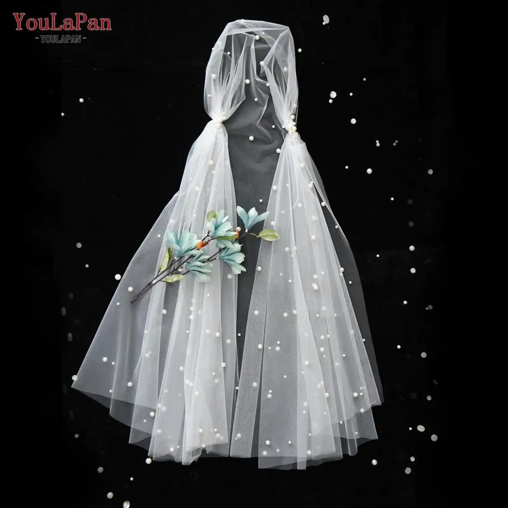 

YouLaPan V12 Wedding Veils for Brides Ivory White Veil Cap Pearls Wedding Veil for Bride Marriage Wedding Dress Veil Accessories