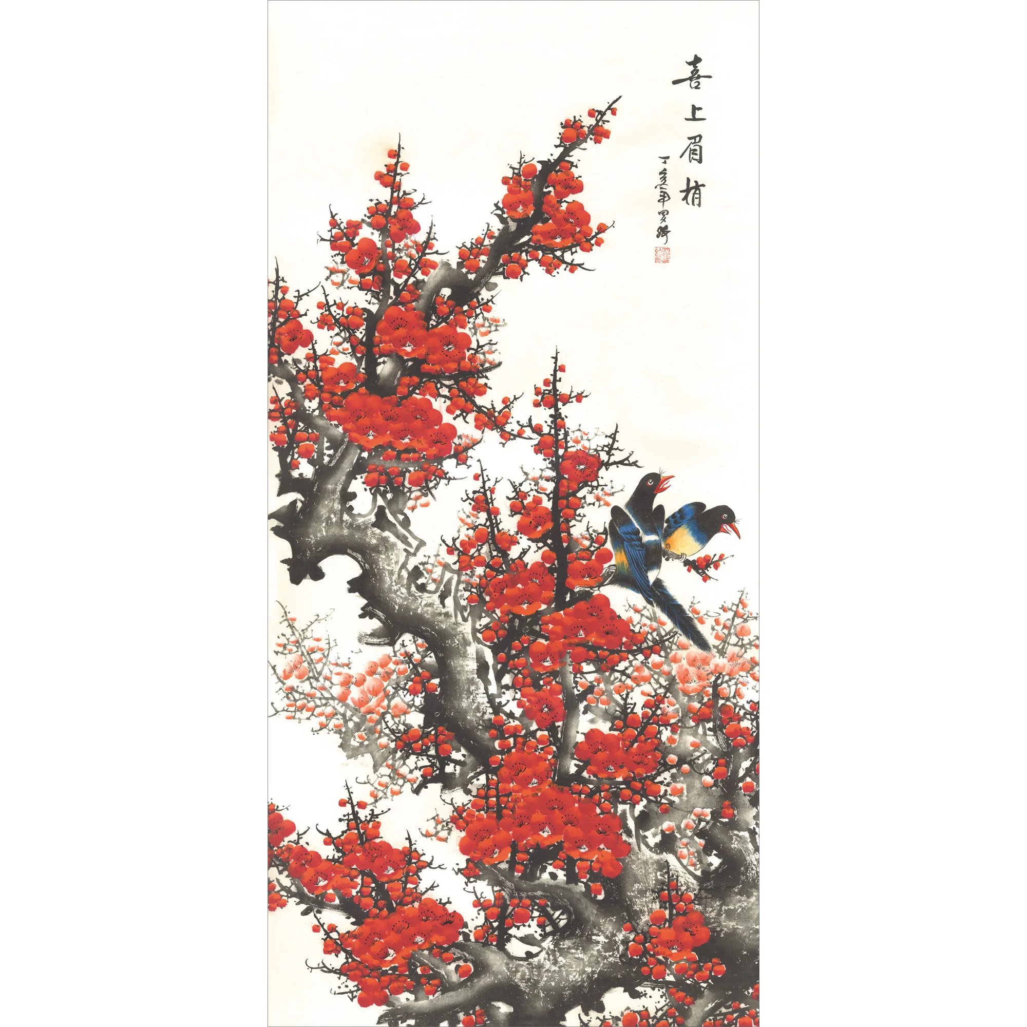 

Wall art, Painting by numbers, ,Chinese Traditional Silk Scroll Painting Wall Pictures,Silk Wall Poster Prints ,- Magpies