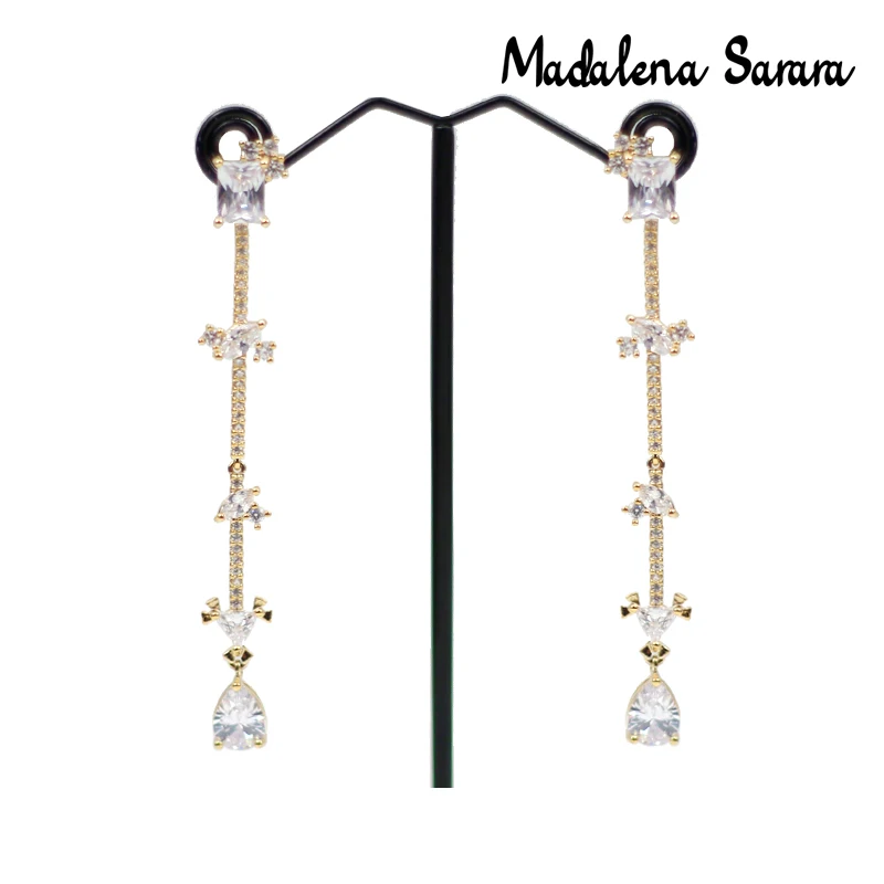 Элегантные серьги MADALENA SARARA S925 инкрустированные иглой висячий стиль 85