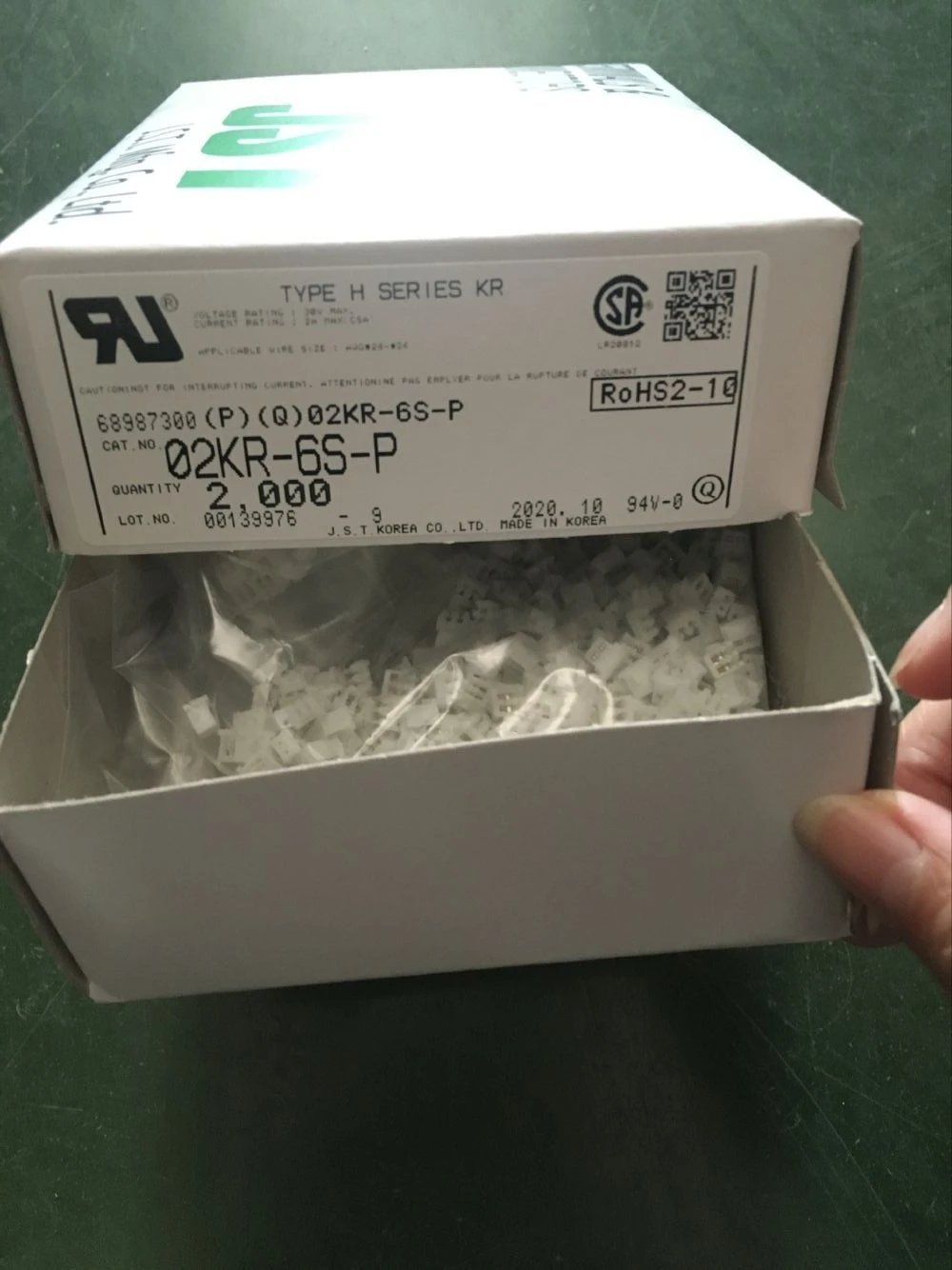JST 02KR-6S-P 100% piezas nuevas con cabezal CONN VERT 2POS-0