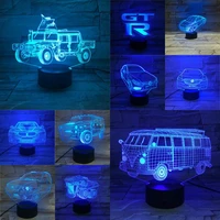 multicolor change novelty 3d car bus lamp touch remote usb night light atmosphere lighting lampara boys gifts bedroom desk decor