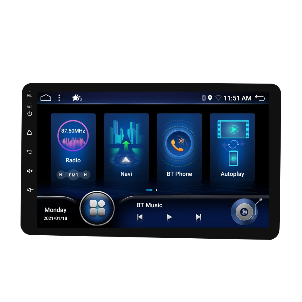 1 din стерео приемник для универсального 9/10 "экрана с dsp carplay wifi bt usb android 10 0 Радио