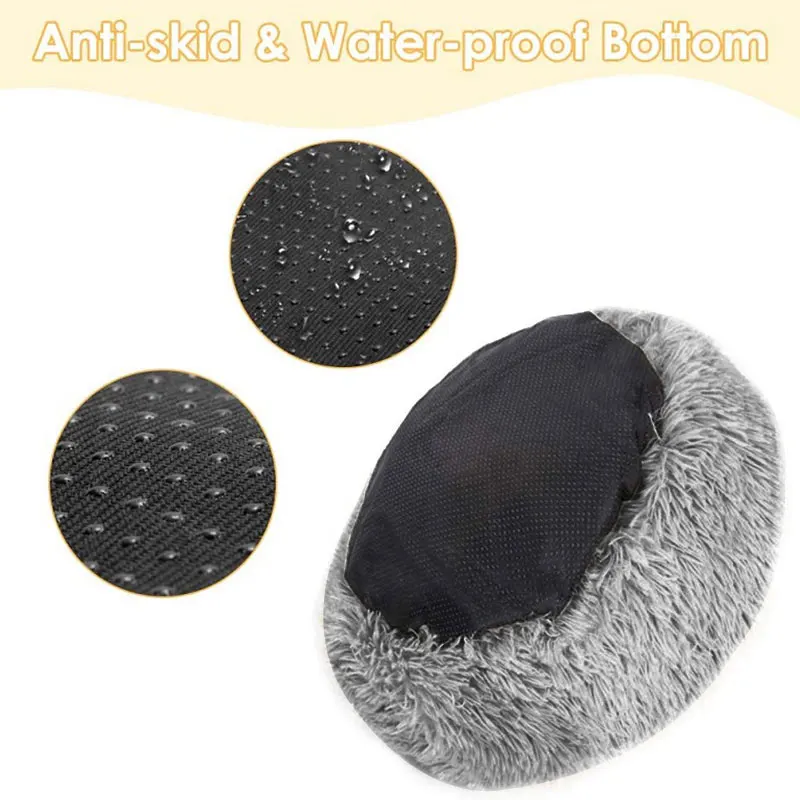 Горячая собака кровать пончик Cuddler круглый Конура собаки мягкая Кот Подушка для