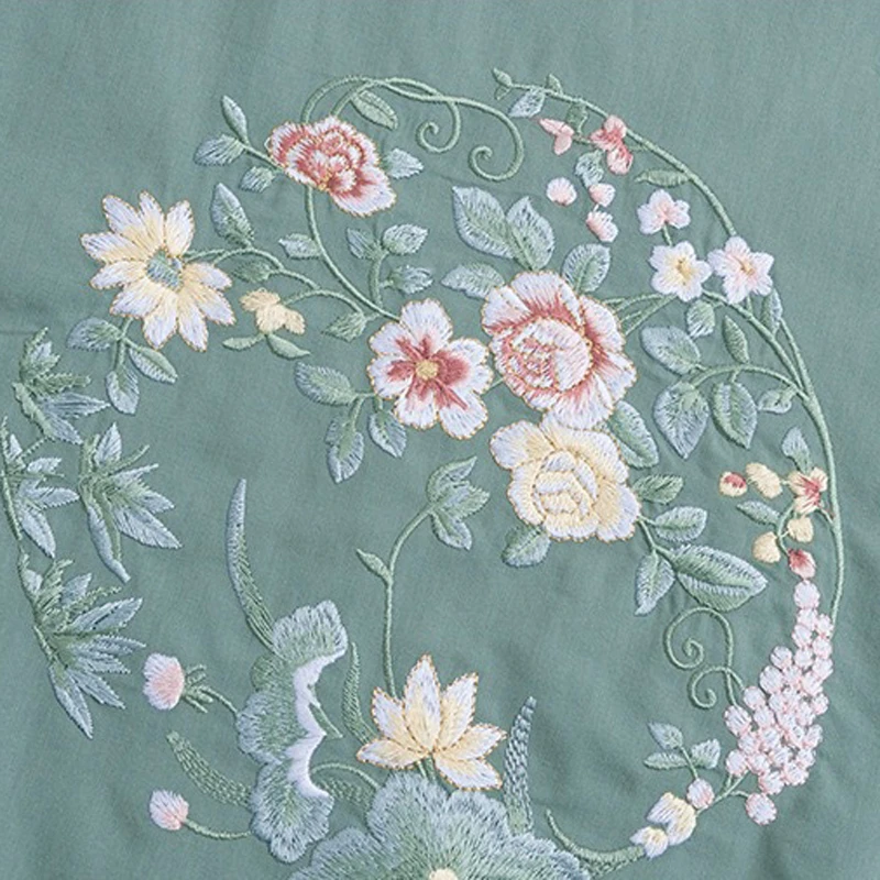 

Tang Suit Lace Hanfu Chinese Fashion Embroidery Floral Print Qipao Cheongsam Linen Suit for Women Oriental Clothing Casual Wear