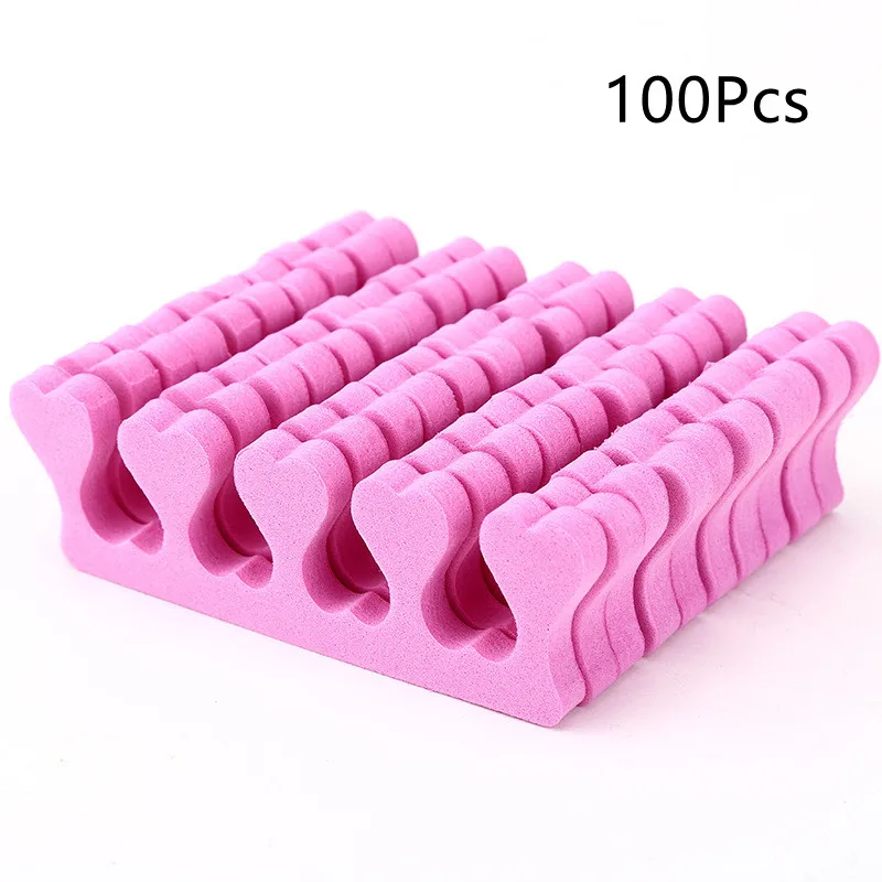

100Pcs Pink Professional Soft Foams Cotton Finger Toe Separators Nail Manicuring Foots Sponge Gel UV Tools Manicure Pedicure