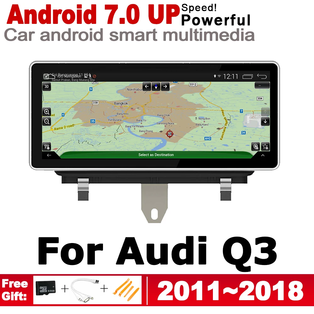 Автомобильный мультимедийный проигрыватель с GPS IPS Android 2 DIN для Audi Q3 8 в 2011 ~ 2018 MMI