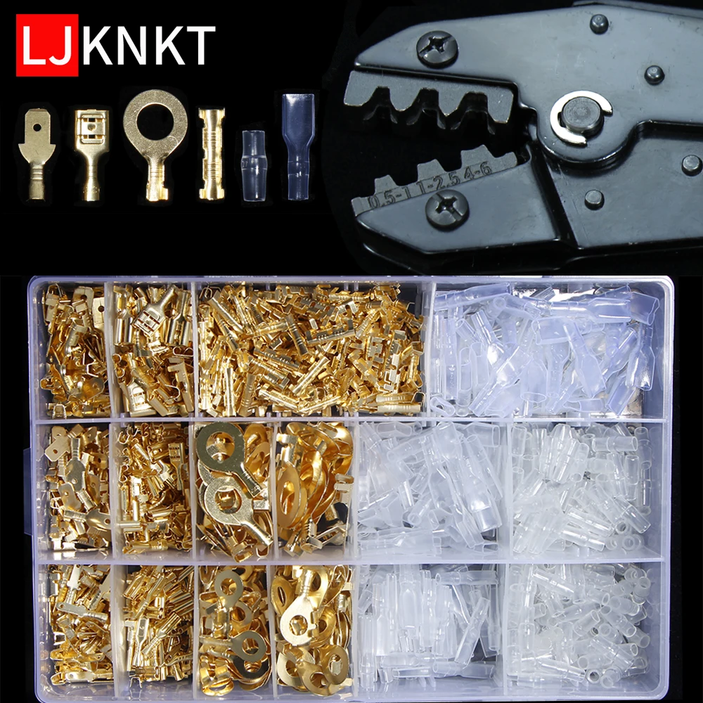 

Copper Crimp Terminals Cable Wire Connector Assortment Kit crimping hand tool connection 03BC spring plug Electrical Insulated