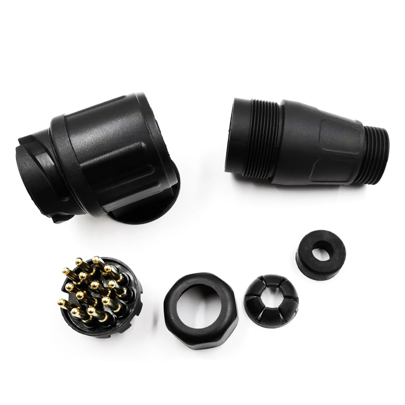 

13-Pin European Standard Trailer Connector Part Screw-on Plug Lock Plug Socket Weather-proof Adapter For 12 V Trailer System