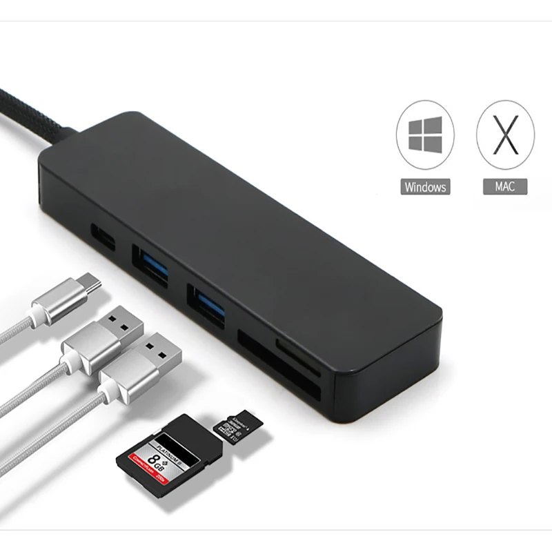 

USB C hub 5-IN-1 type C hub 4K UHD USB C HDMI USB3.0SD/microSD/TF-Kartenleser USB C adapter for MacBook, iPad Pro, laptop