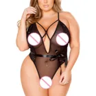 Боди женское эротическое С Глубоким V-образным вырезом и открытой спиной, размера плюс