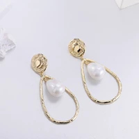 womens fashion pearl drop earrings matte gold color earrings party gift statement new collection studs 2021 bijou gift
