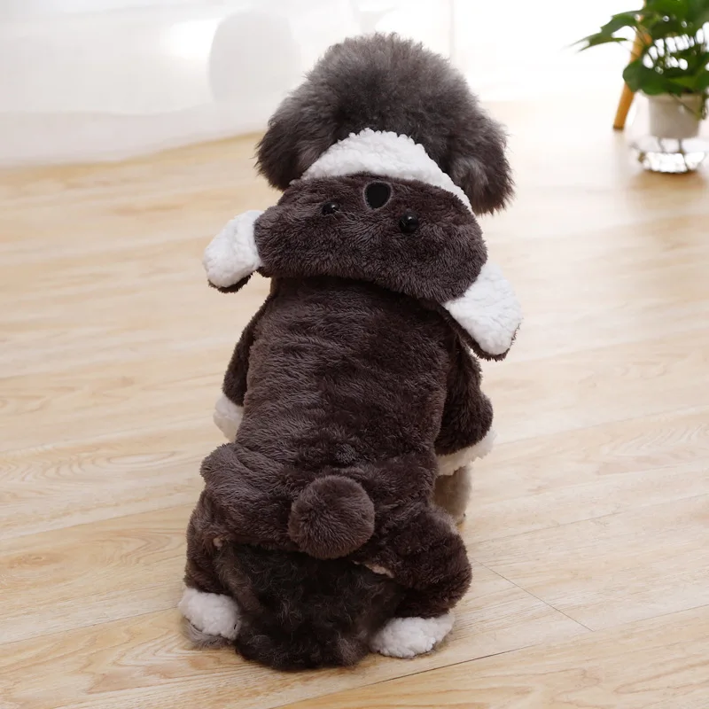 Утолщенная теплая плюшевая одежда для домашних животных собак кошек худи