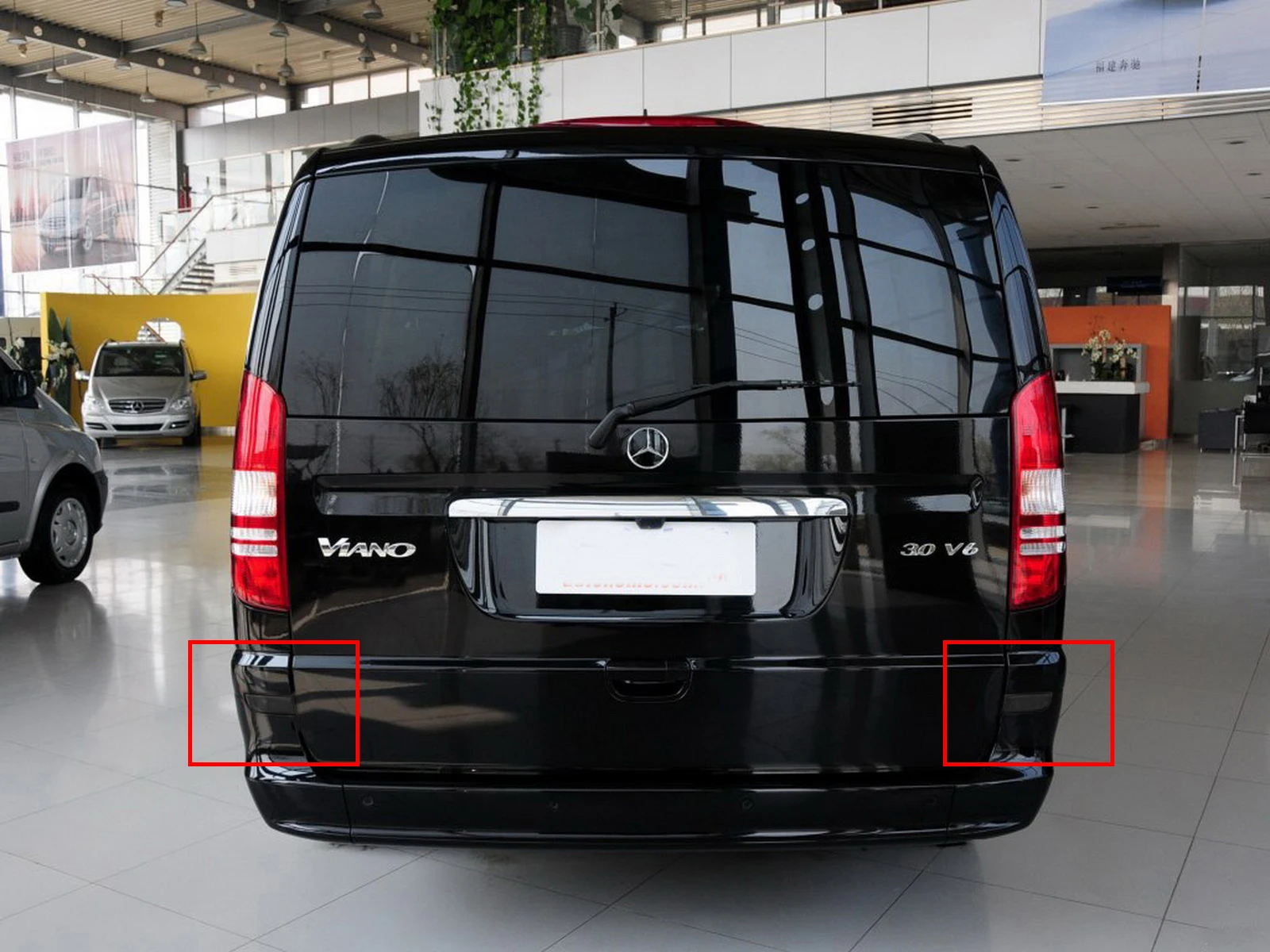 Светодиодные отражатели ANGRONG для заднего бампера дымчатые черные линзы Mercedes Benz