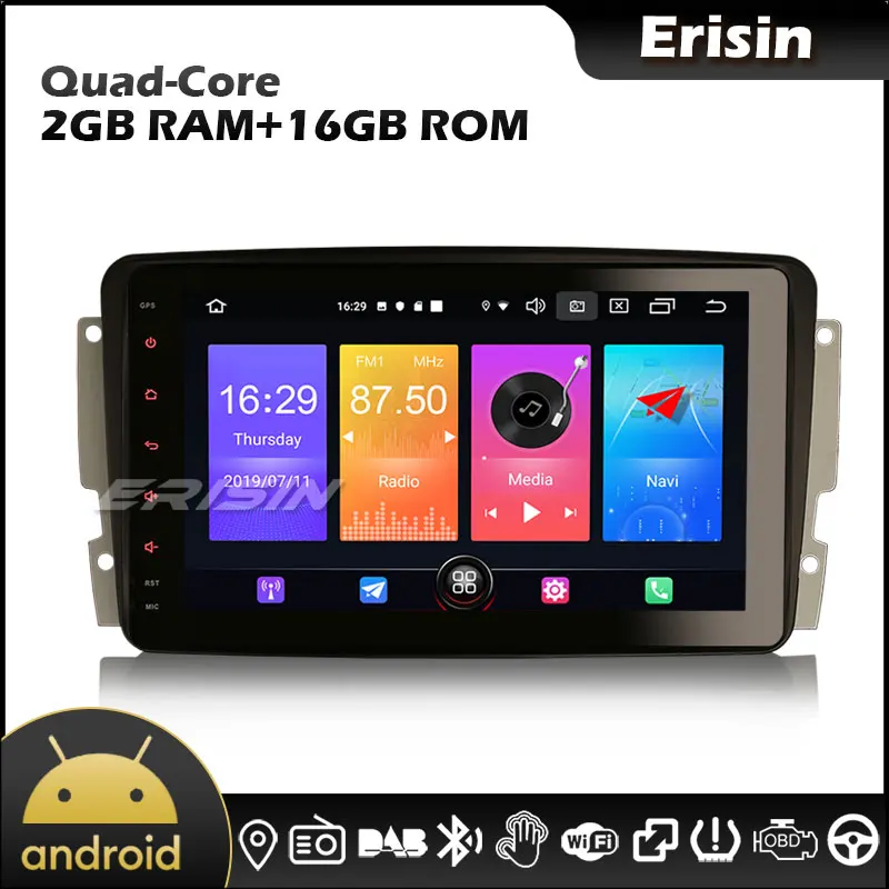 Erisin EU Warehouse 2763 8 &quotAndroid 10 0 TPMS DAB DSP CarPlay Авторадио для Benz C G Class W203 S203 CLK C209 W209 Viano Vito |