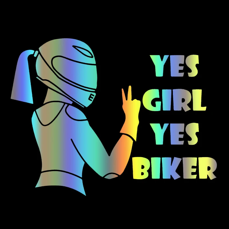 

S50786# Various Sizes/Colors Car Stickers Vinyl Decal Woman Biker Girl Motorcycle Decorative Accessories Laptop Helmet