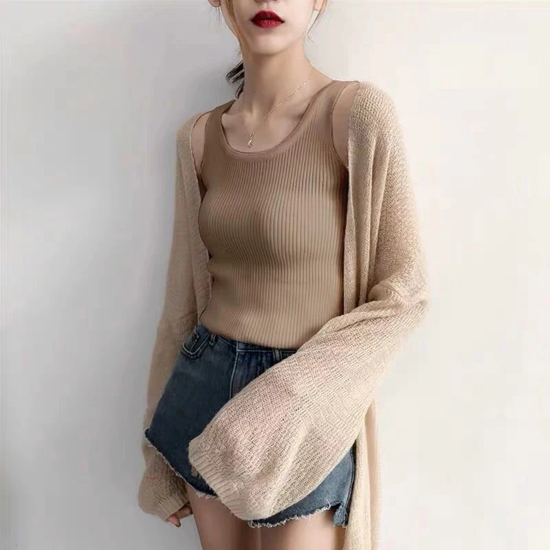 Women Cotton Ribbed Tank Top T-Shirt Sports Gym Fashion Casual Sleeveless Tee Plus Size Stretchy Blouse M30284