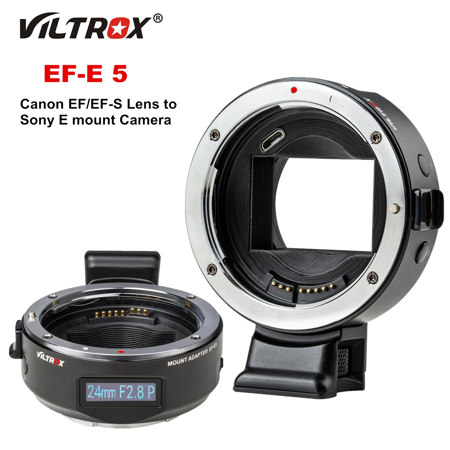 

Viltrox EF-E5 Auto Focus OLED Display Smart Lens Adapter Ring Full Frame for Canon EF EF-S Lens to Sony E Mount Camera NEX AII7