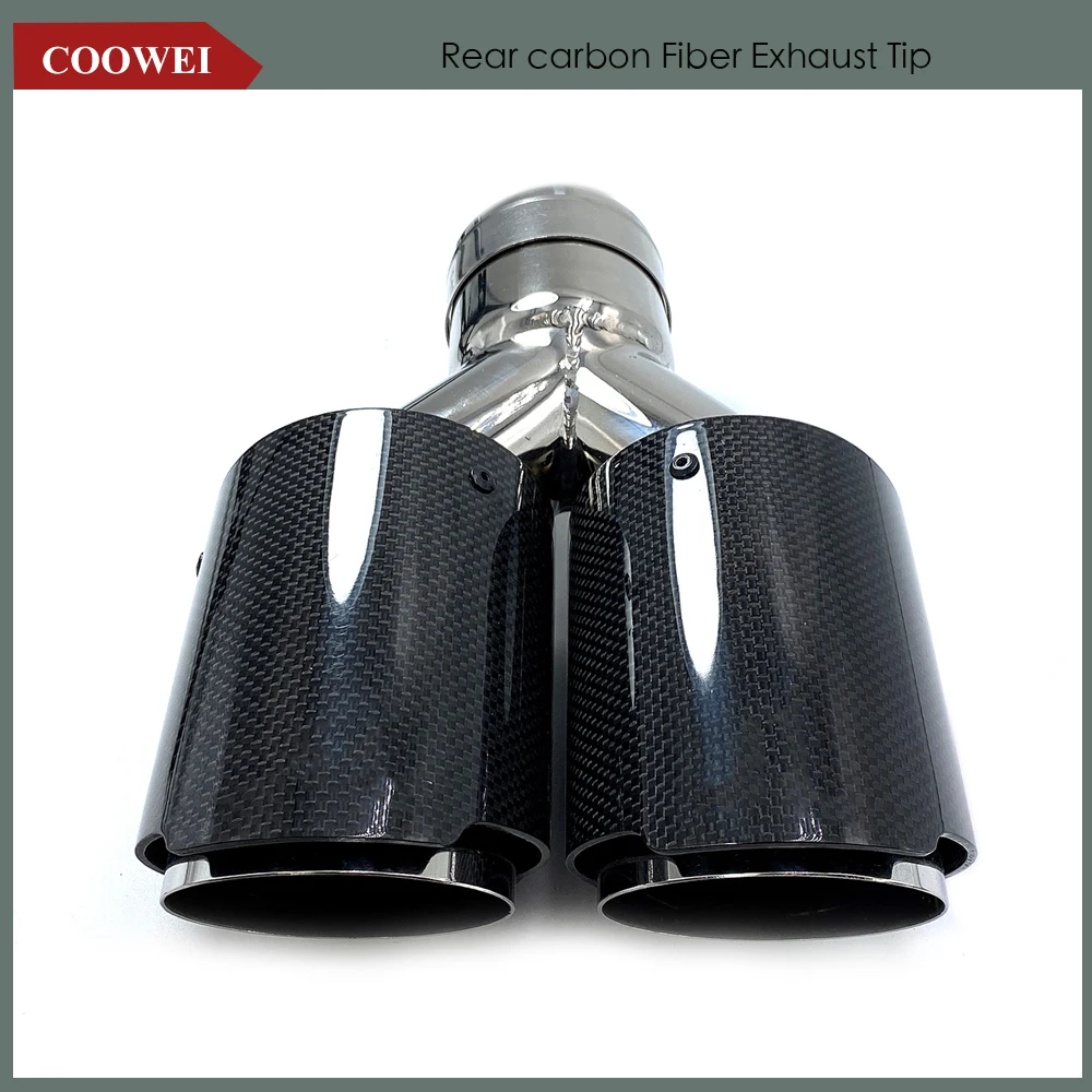 Универсальный наконечник выхлопной трубы с двойным наконечником глянцевый из