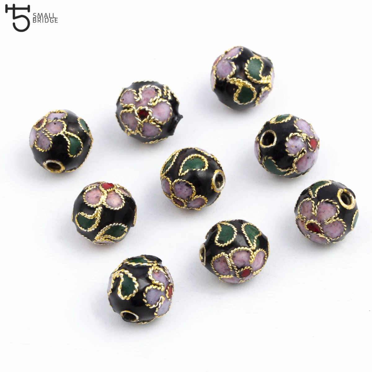

6/8/10/12mm Cloisonne Metal Enamel Beads for Jewelry Making Diy bracelets for women Loose Spacer Copper Beads Wholesale M501