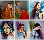 Алмазная 5D картина сделай сам, полноформатная Мозаика из смолы, наборы для вышивки крестиком, настенное искусство, индийская красота, рисование