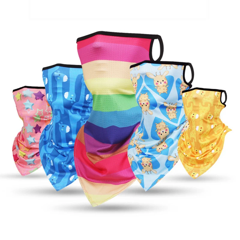 

Мультяшный треугольный Флип с петлей для ушей для детей, чехол для лица для пеших прогулок, лыжная маска, защита от УФ-лучей, теплый шарф для ...