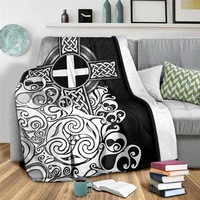 cornish flag with celtic cross flannel blanket 3d print adults quilts girl boys home decor fashion party blankets for beds