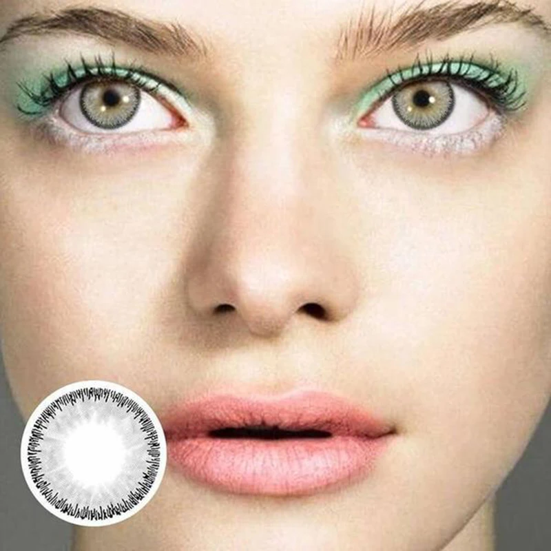 1 пара желто серых красивых контактных линз для зрачков косметические контактные